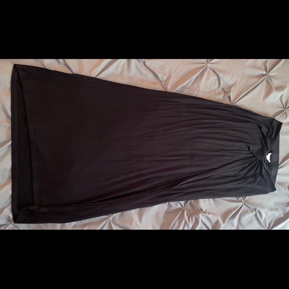 Bisou Bisou long black wrap skirt soft and sexy